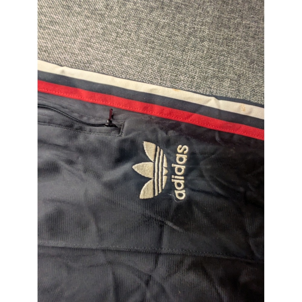 Vintage Adidas Track Pants 2003 Striped Red Fleece Lined Joggers Mens Large Y2K - Picture 4 of 9